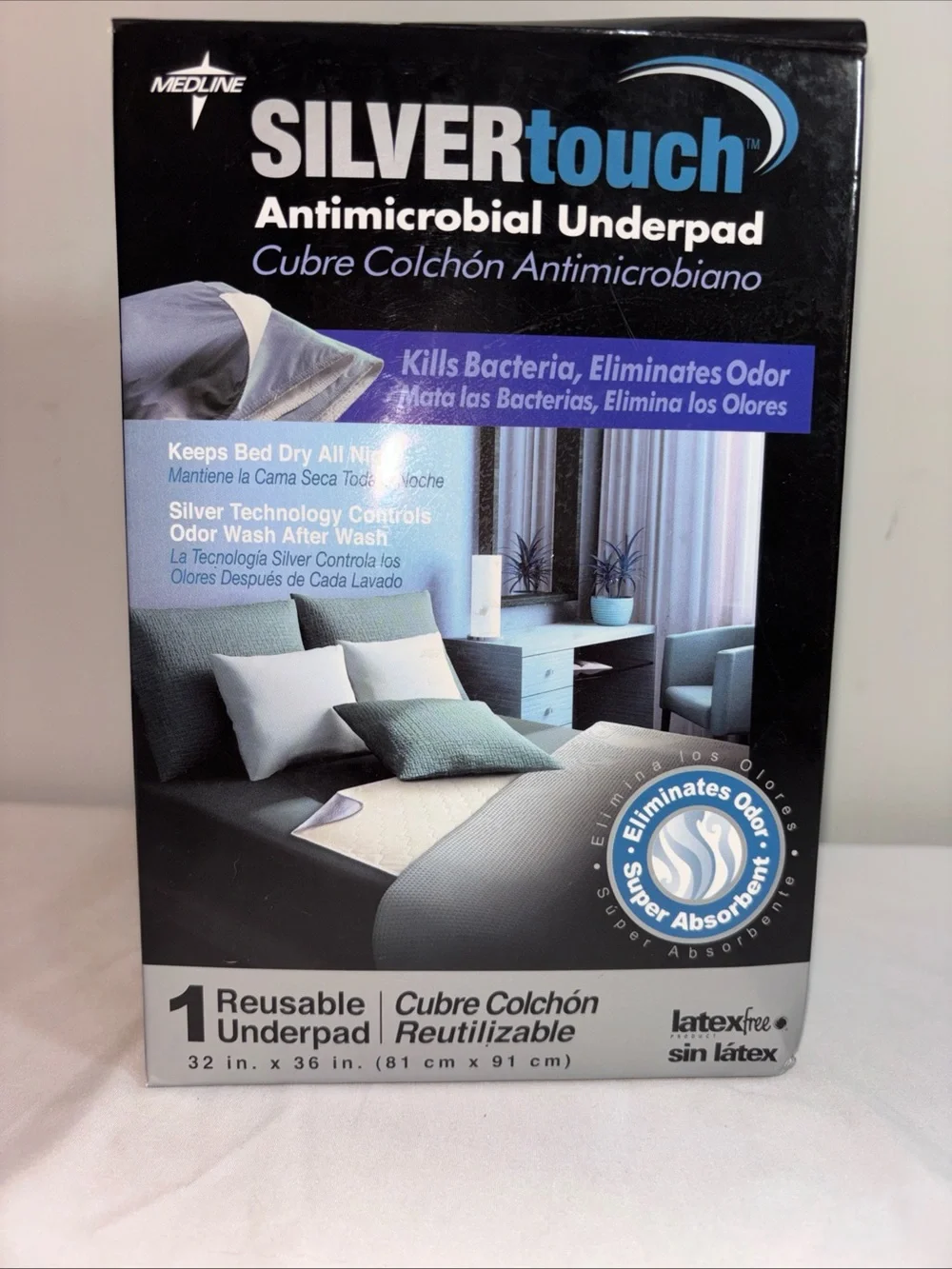 Silver Jeans Silvertouch Antimicrobial Underpad - Black Box with Blue Accents